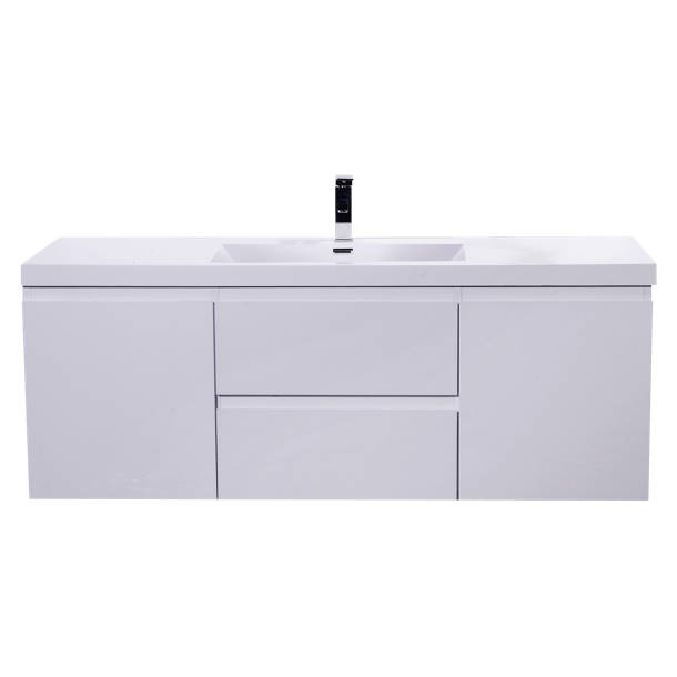 Orren Ellis Goodfellow 60" Wall Mount Single Bathroom Vanity Set Wayfair